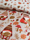 Catherine Lansfield natural autumn woodland gonks duvet cover set - British product