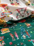 Belle & Boo Green Christmas Fairground cotton duvet cover set - British product