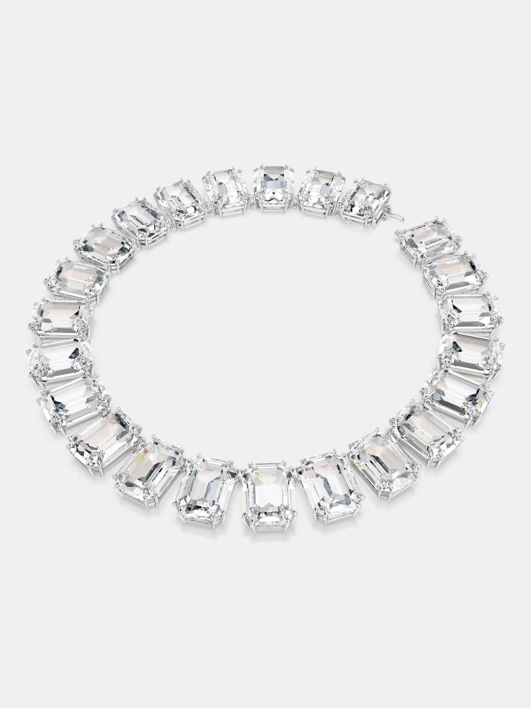 Swarovski White Rhodium Plated Octagon Cut Millenia Tennis Necklace