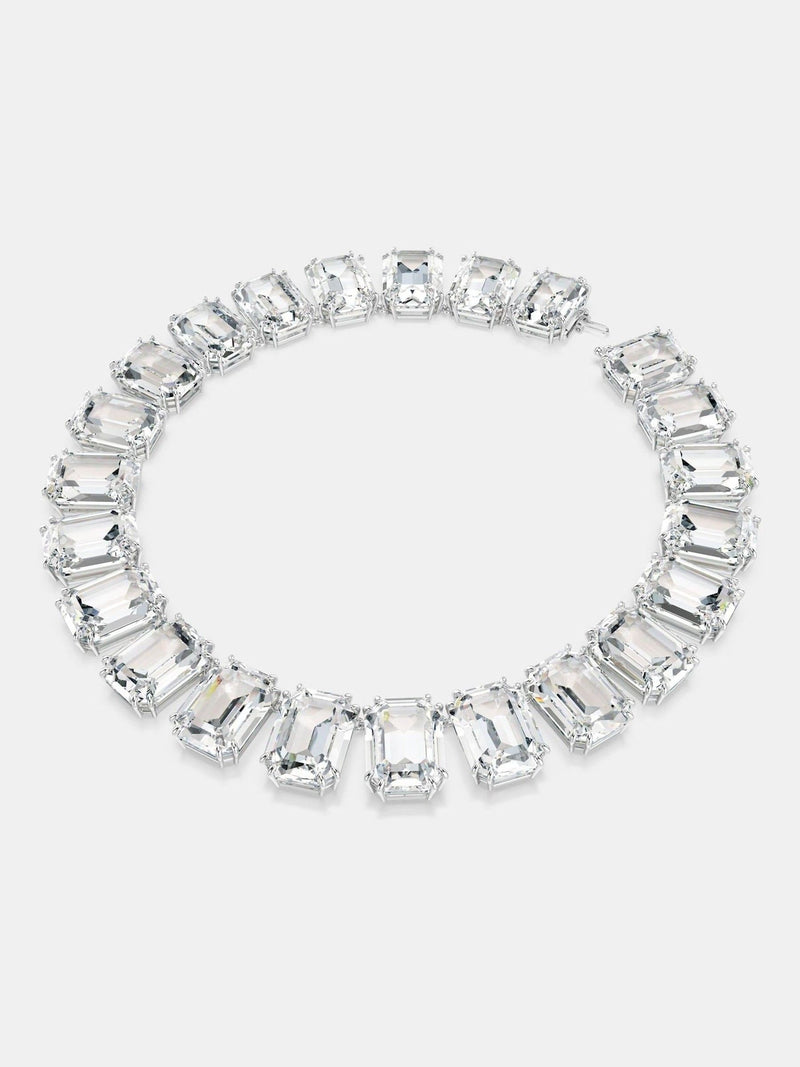 Swarovski White Rhodium Plated Octagon Cut Millenia Tennis Necklace