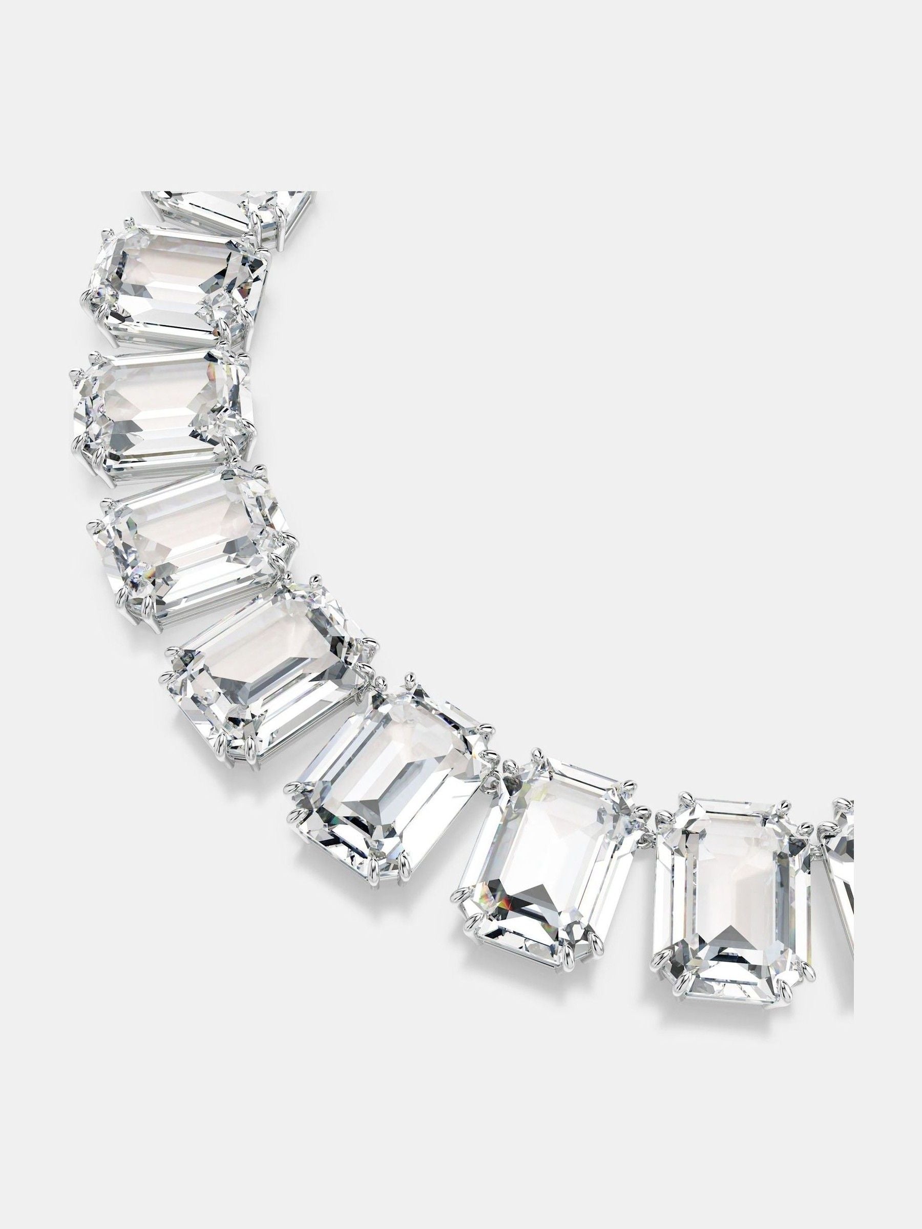 Swarovski White Rhodium Plated Octagon Cut Millenia Tennis Necklace