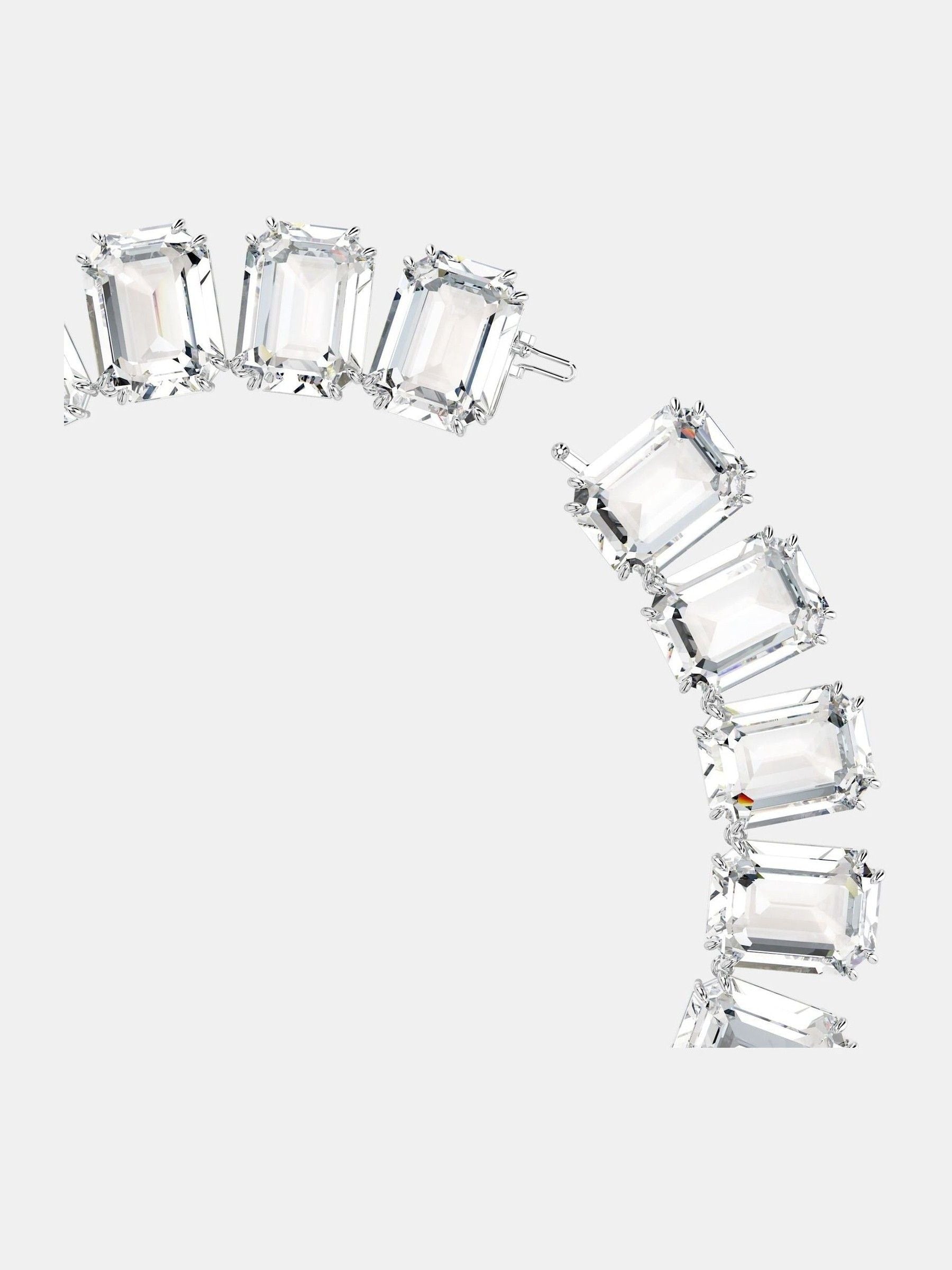 Swarovski White Rhodium Plated Octagon Cut Millenia Tennis Necklace