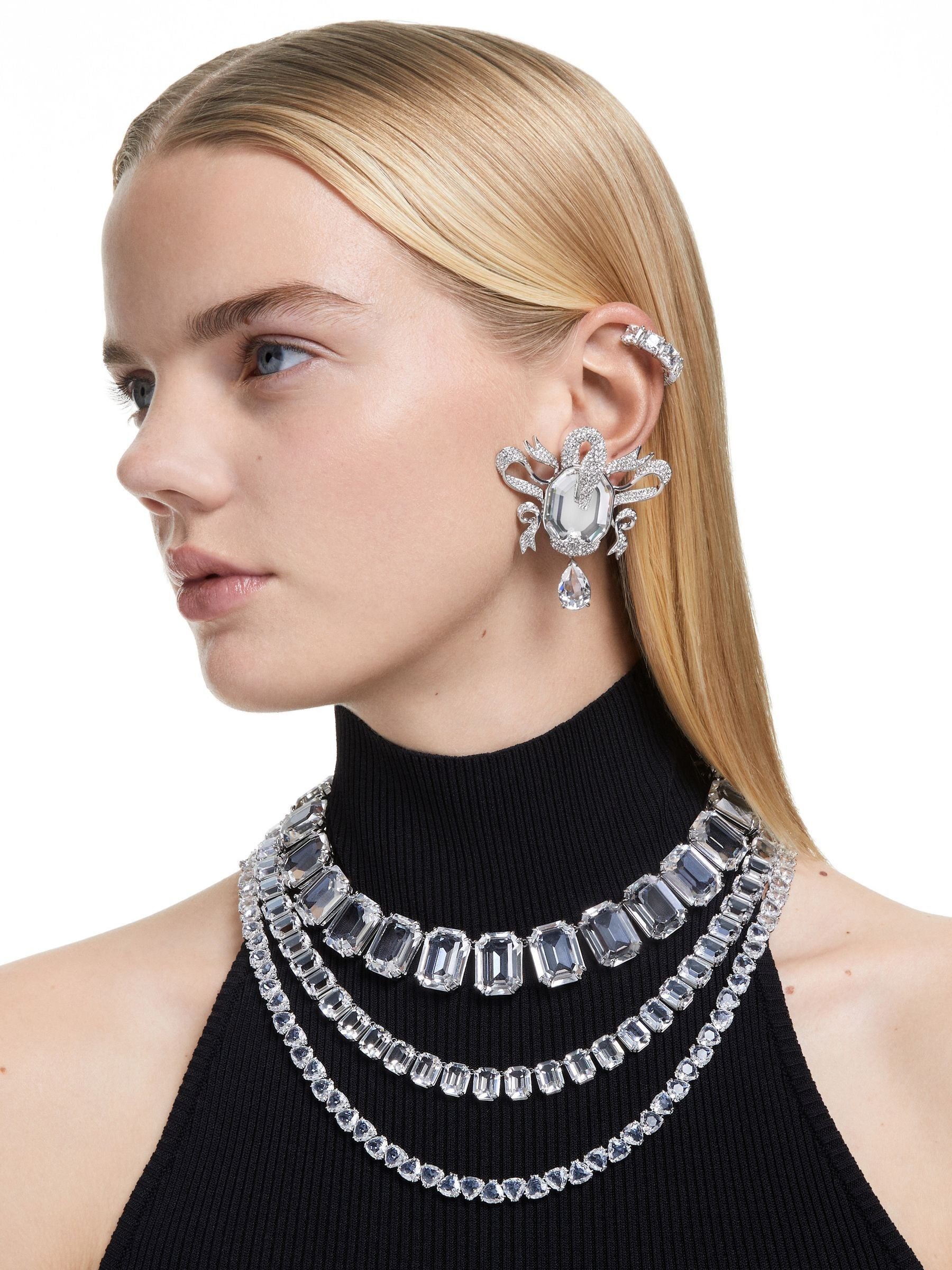 Swarovski White Rhodium Plated Octagon Cut Millenia Tennis Necklace