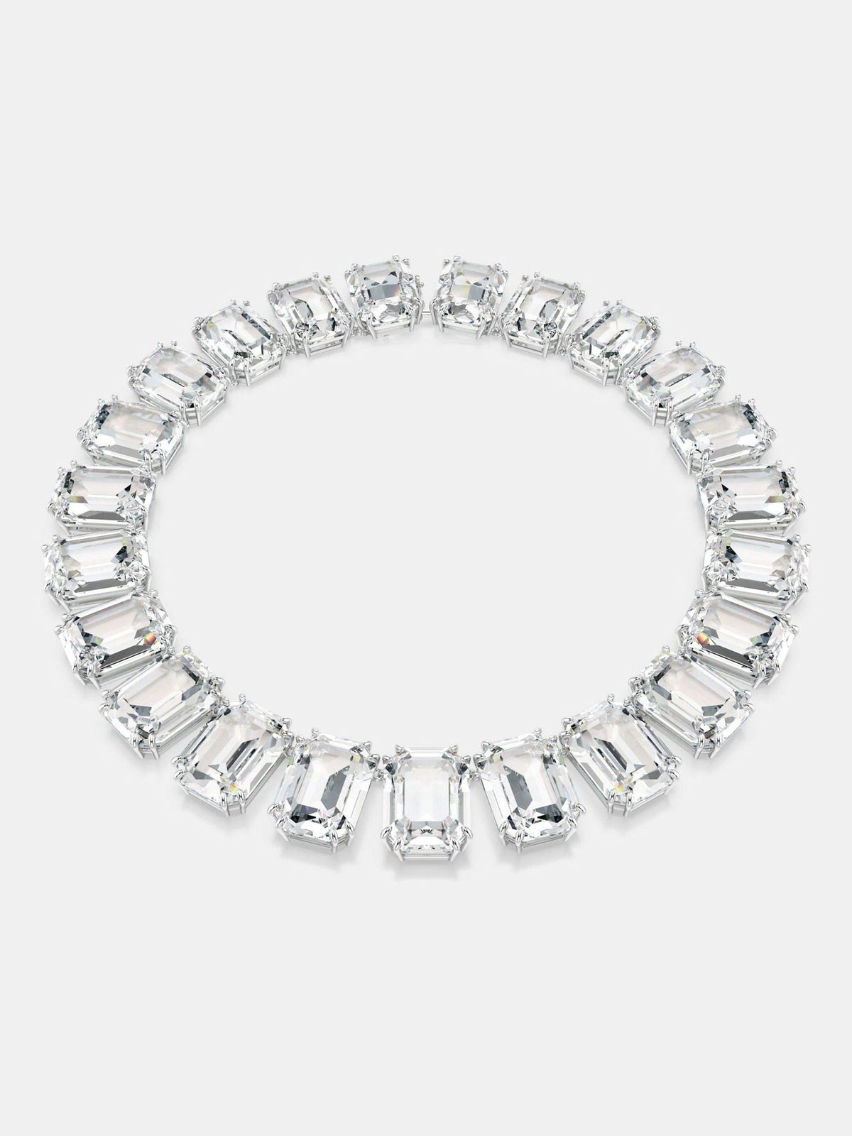 Swarovski White Rhodium Plated Octagon Cut Millenia Tennis Necklace