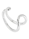 Karen Millen Silver Tone Crystal Sprinkle Loop Cuff Bracelet
