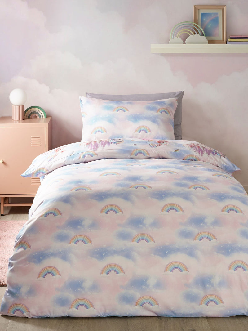 Catherine Lansfield pink candy unicorn duvet cover set - British product