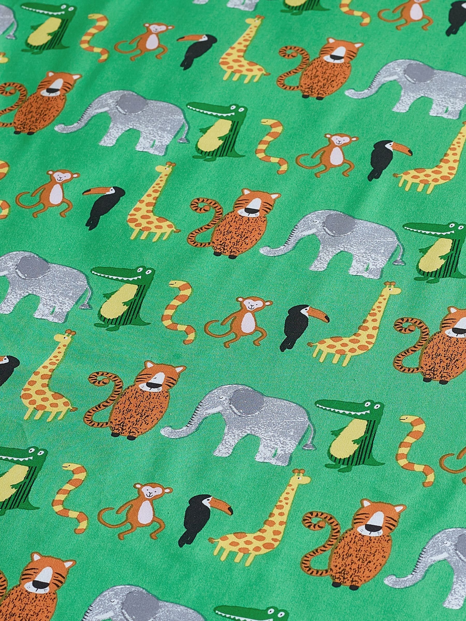 Catherine Lansfield Green Animal Magic fitted sheet - British product
