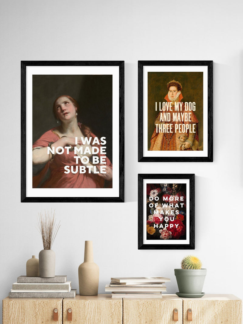 East End Prints motivational wall art with Do More Of What Makes You Happy message - British product