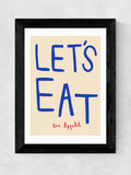 East End Prints Black Let's Eat wall art - British product