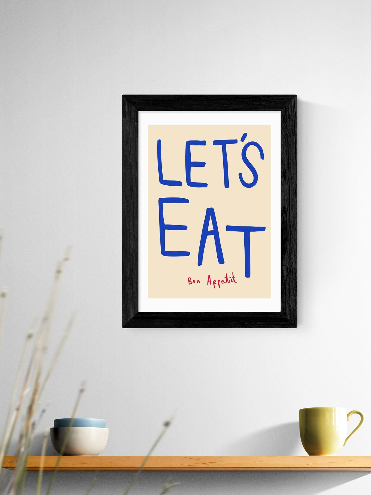 East End Prints Black Let's Eat wall art - British product