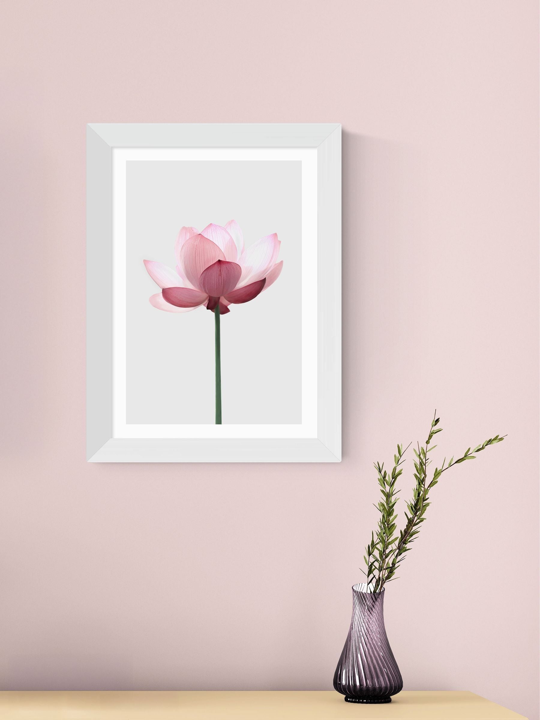 East End Prints White Lotus wall art print by Sisi and Seb - British product