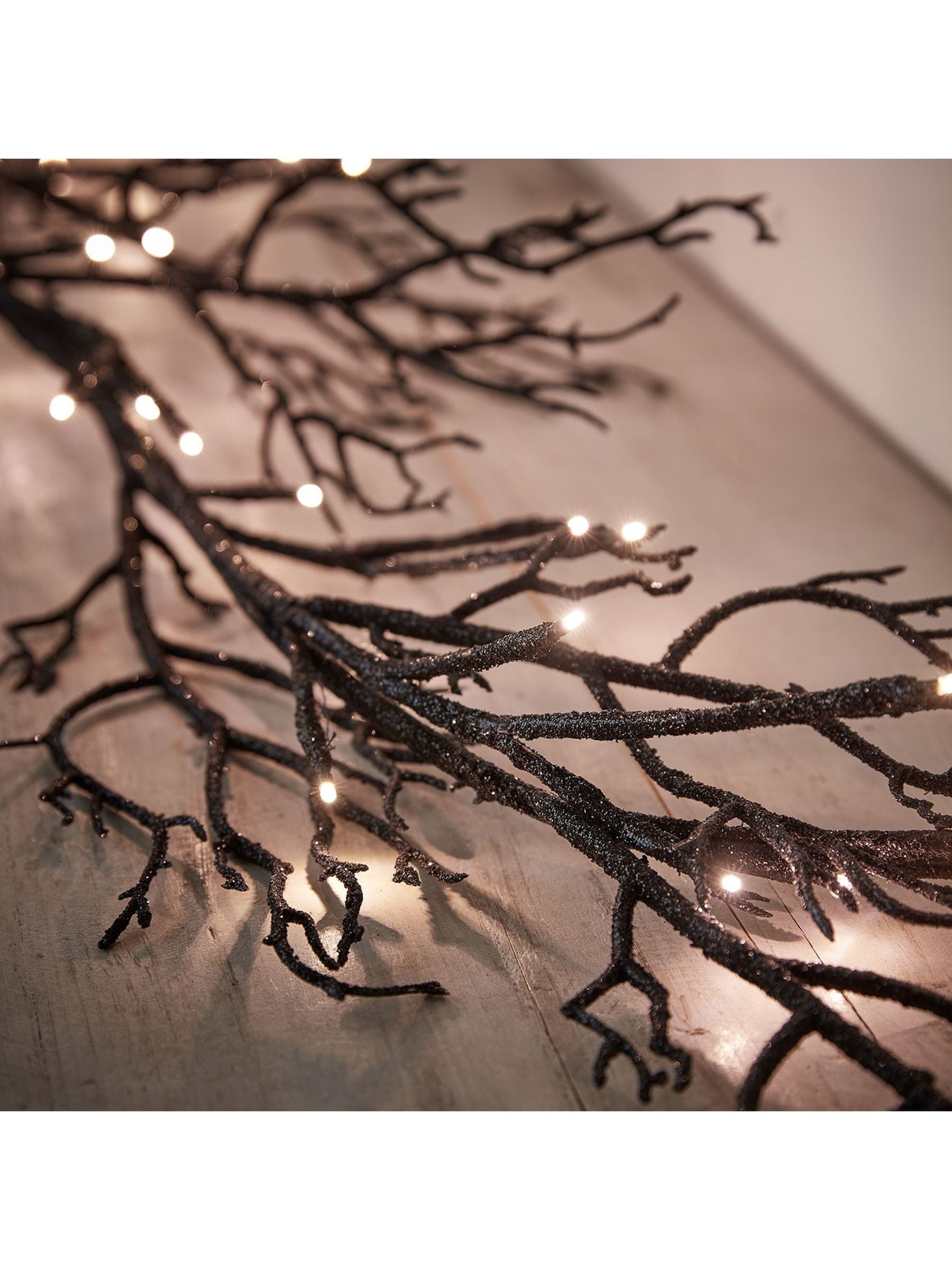 Lights4fun black twig Halloween garland 1.5m, UK version