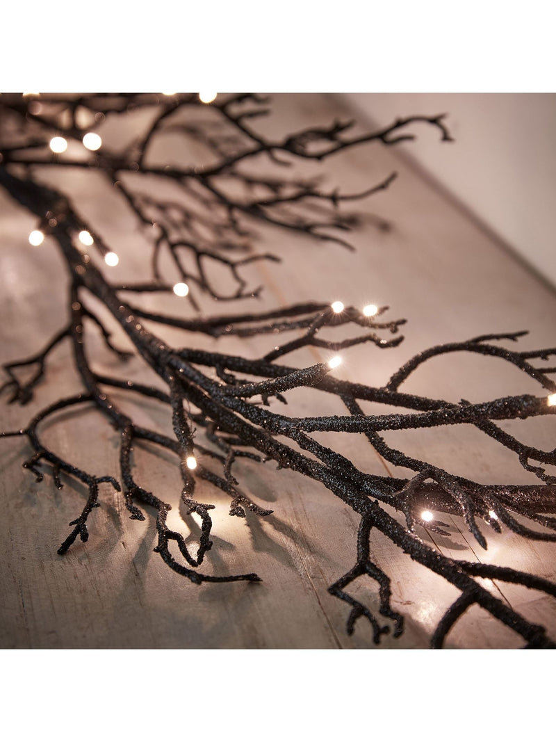 Lights4fun black twig Halloween garland 1.5m, UK version