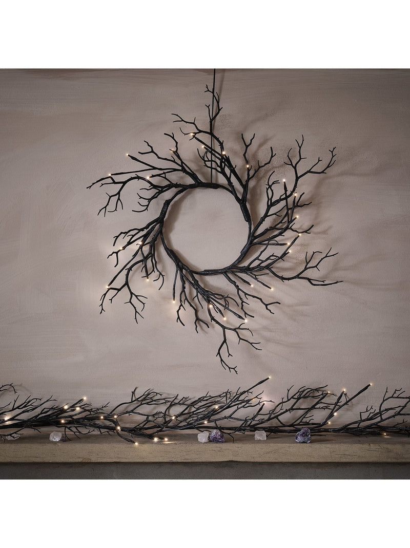Lights4fun black twig Halloween garland 1.5m, UK version