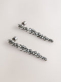 Gunmetal cluster drop pierced earrings, UK version