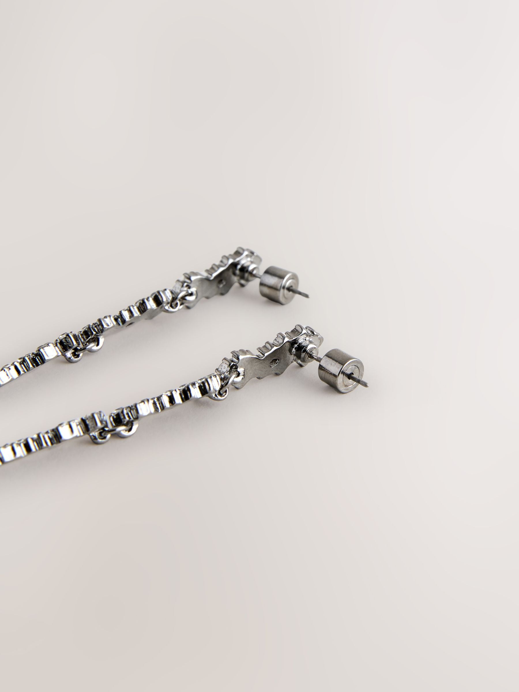 Gunmetal cluster drop pierced earrings, UK version