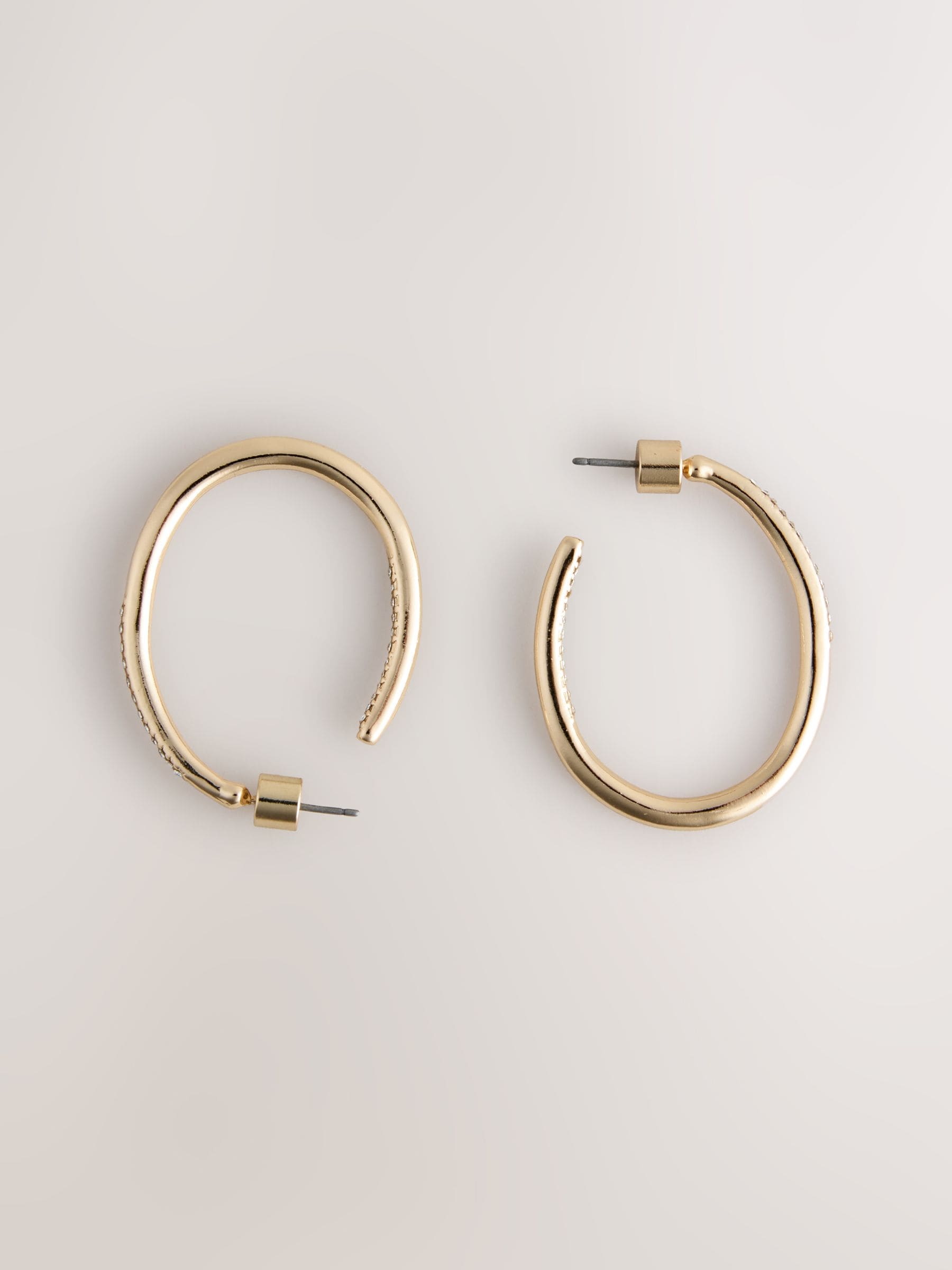 Gold tone sparkle detail hoop earrings, UK version