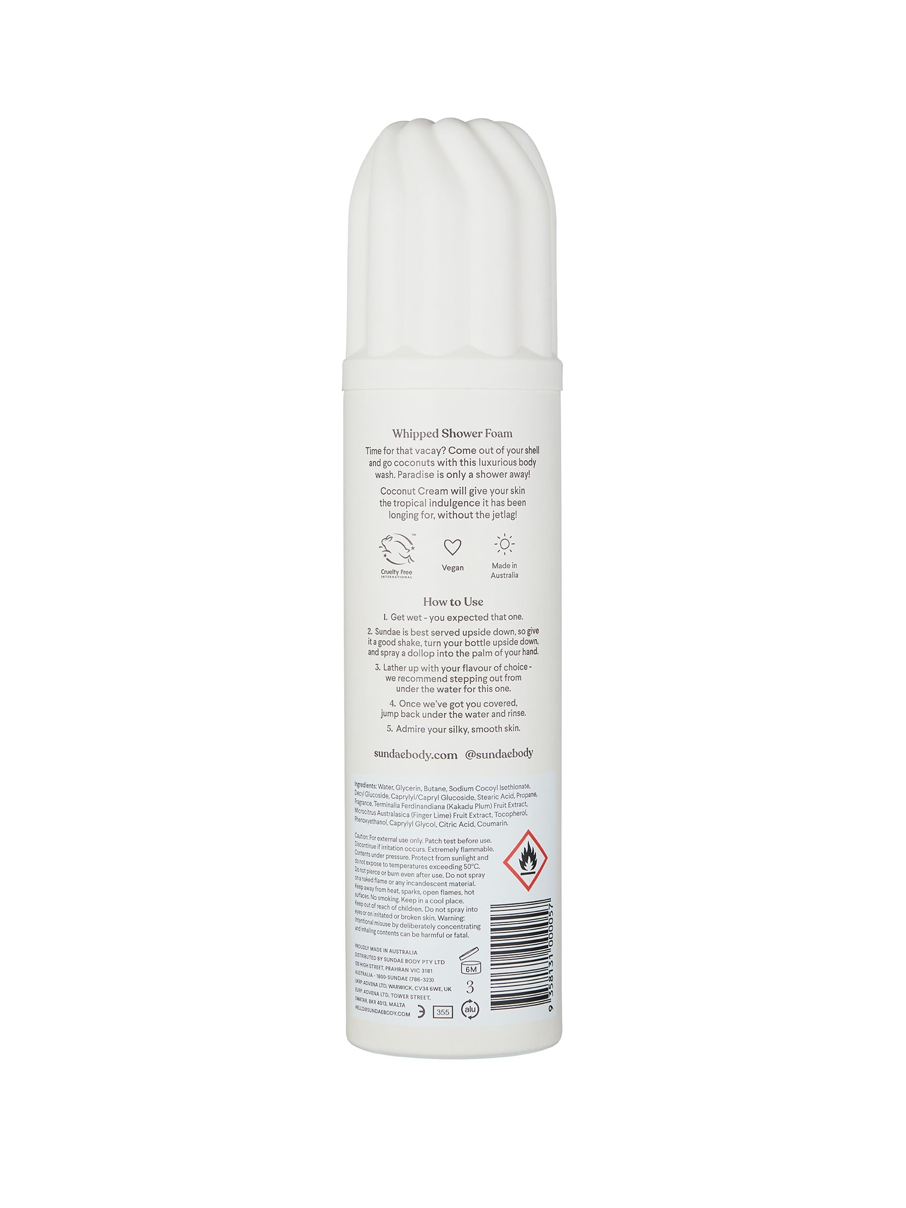Sundae Cream coconut whipped shower foam 265ml (British brand)