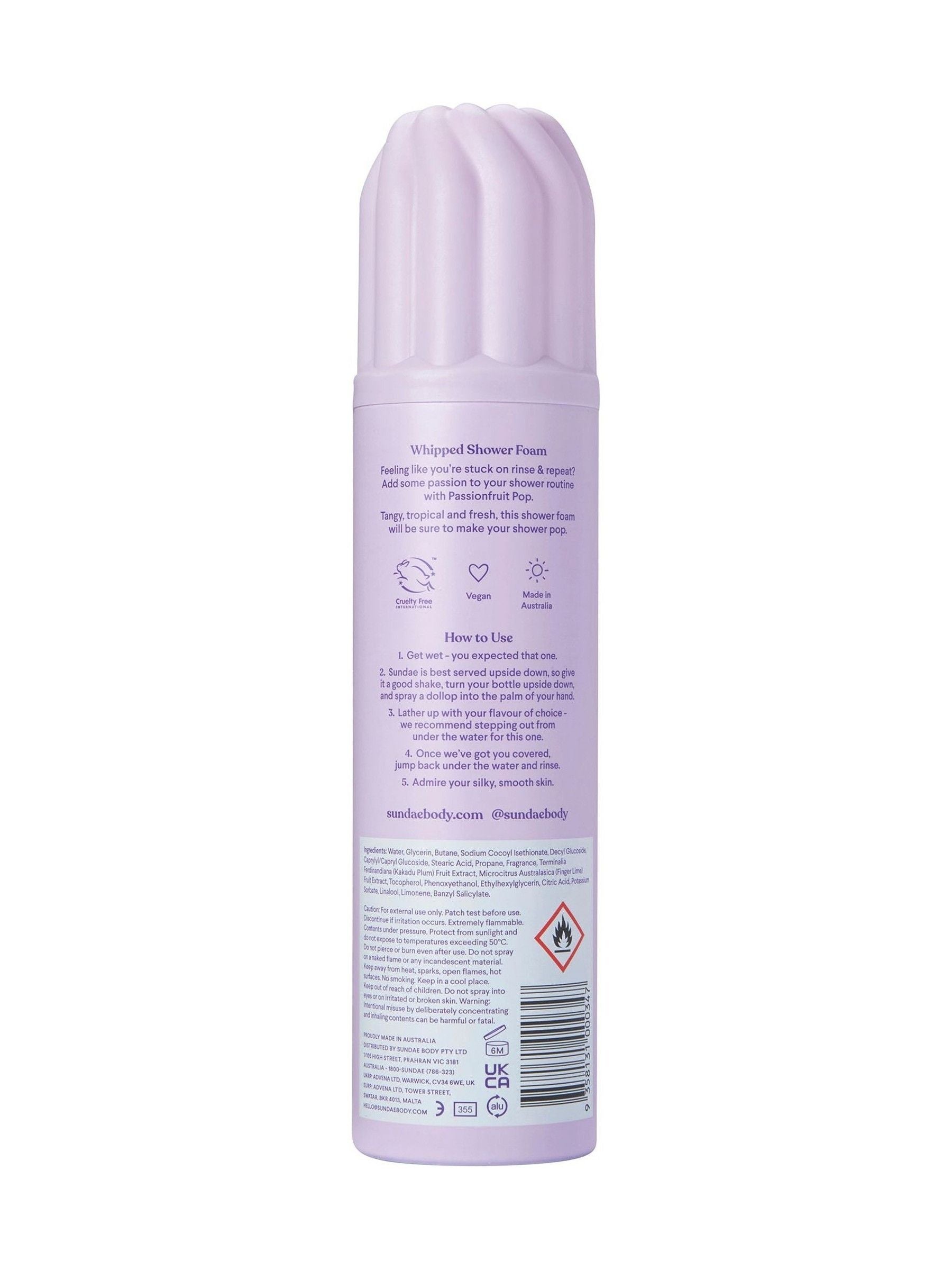 Sundae Passionfruit Pop Shower Foam 265ml (British brand)