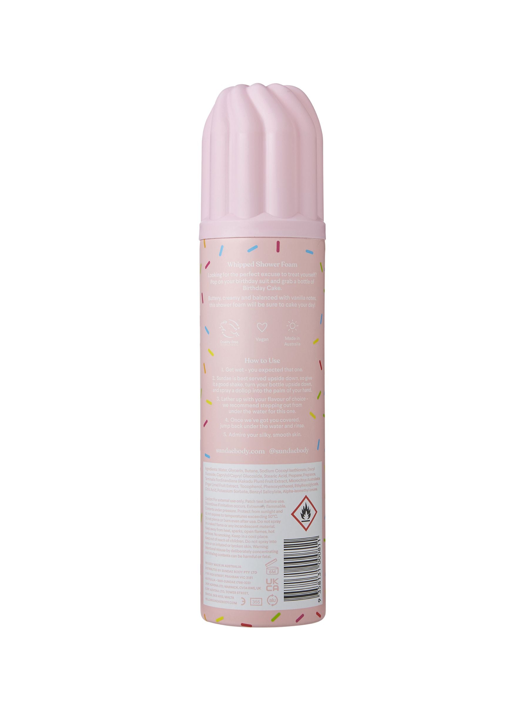 Birthday Cake Whipped Shower Foam 265ml (British brand)