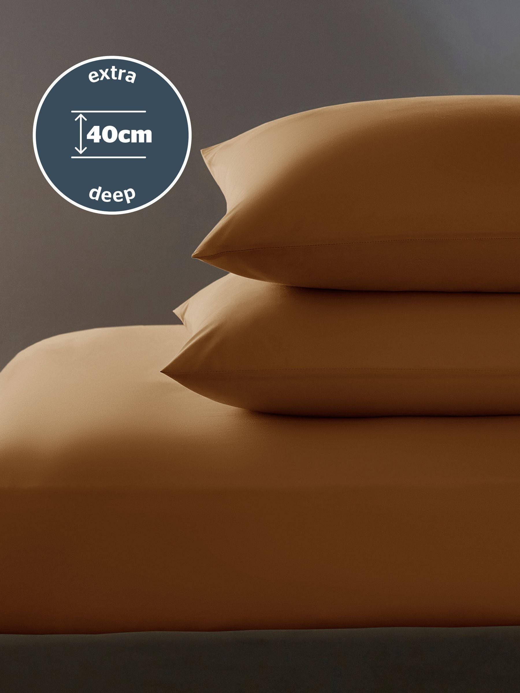 Silentnight Terracotta Cotton extra deep fitted sheet 40cm (British brand)