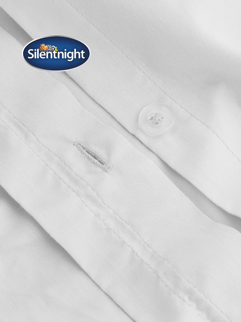 Silentnight White Cotton Rich Washed Duvet Set (British brand)