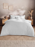 Silentnight White Cotton Rich Washed Duvet Set (British brand)