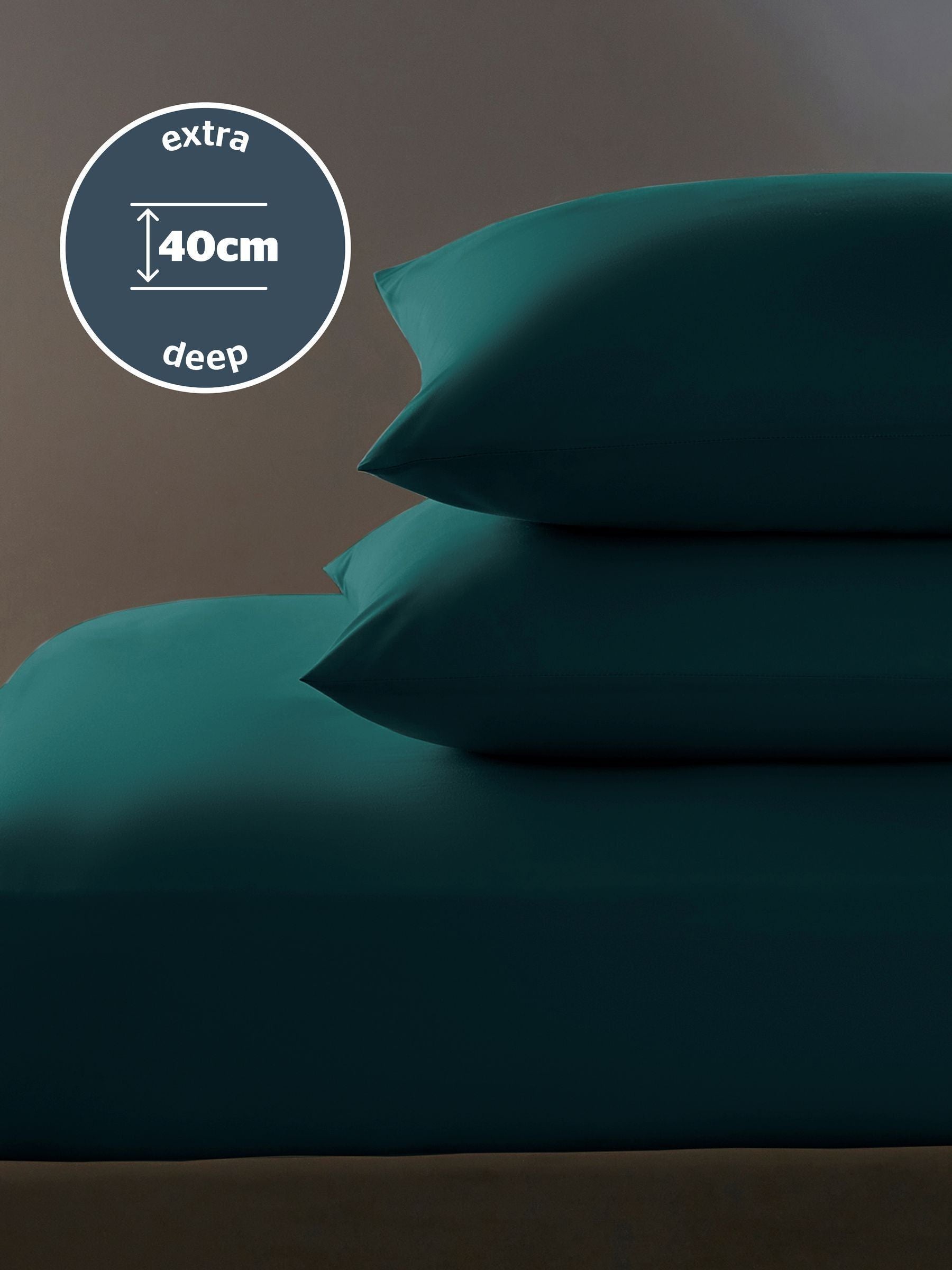 Silentnight Teal Cotton Extra Deep Fitted Sheet 40cm (British brand)