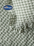 Silentnight Sage Gingham Frill Duvet Cover Set (British brand)