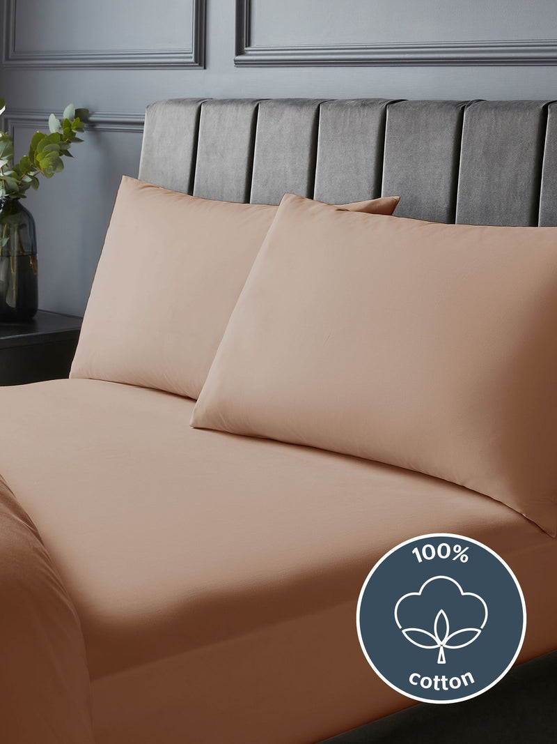Silentnight Dusky Pink Fitted Sheet 40cm extra deep (British brand)