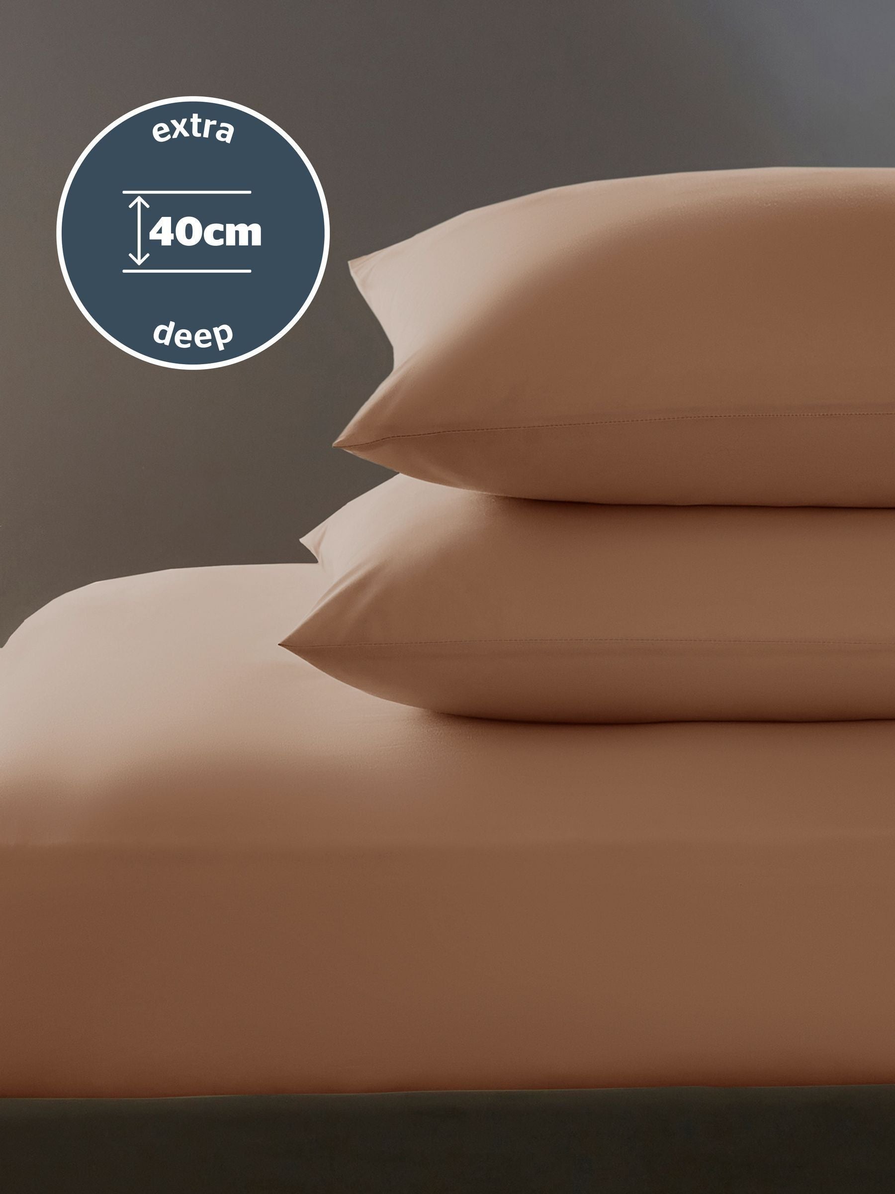 Silentnight Dusky Pink Fitted Sheet 40cm extra deep (British brand)