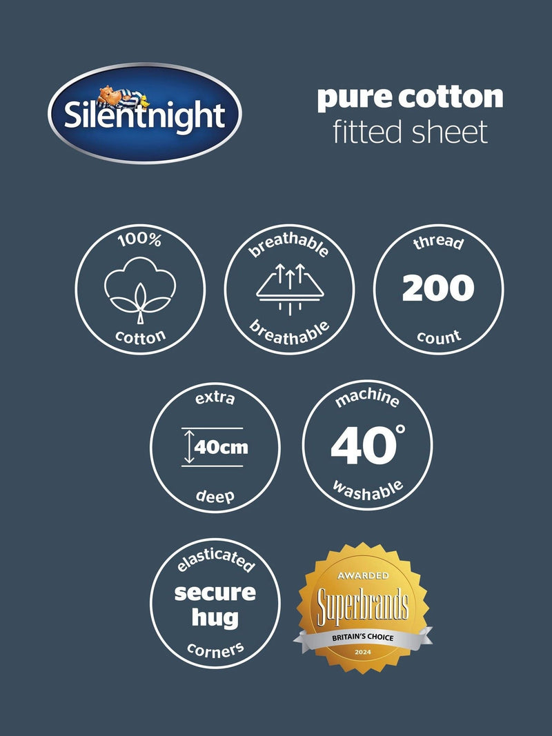 Silentnight Dusky Pink Fitted Sheet 40cm extra deep (British brand)