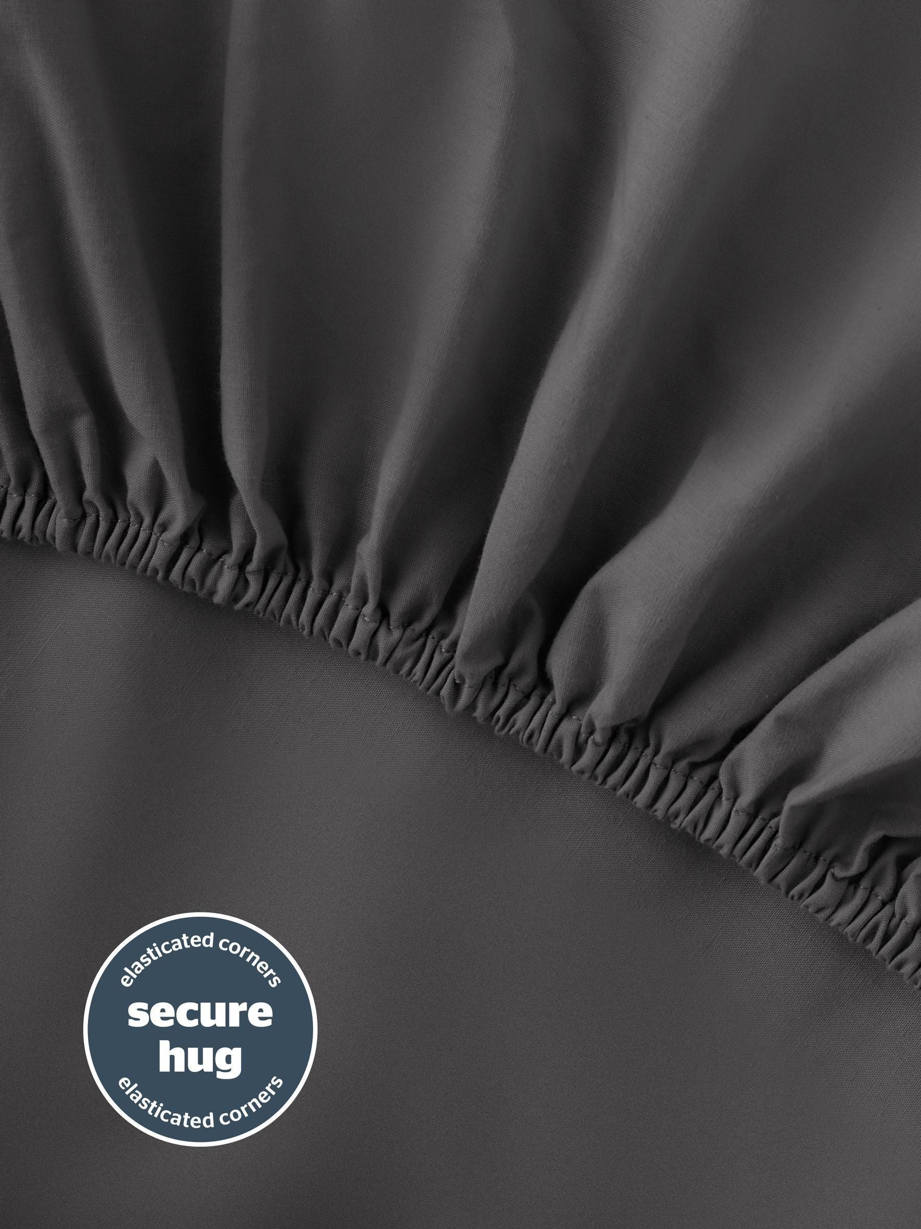 Silentnight charcoal cotton rich T180 washed fitted sheet (British brand)