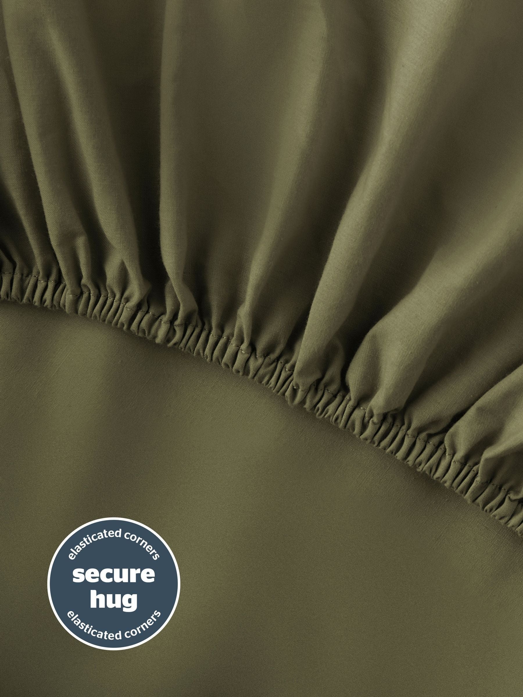 Silentnight sage cotton rich T180 washed fitted sheet (British brand)