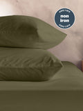 Silentnight sage cotton rich T180 washed fitted sheet (British brand)