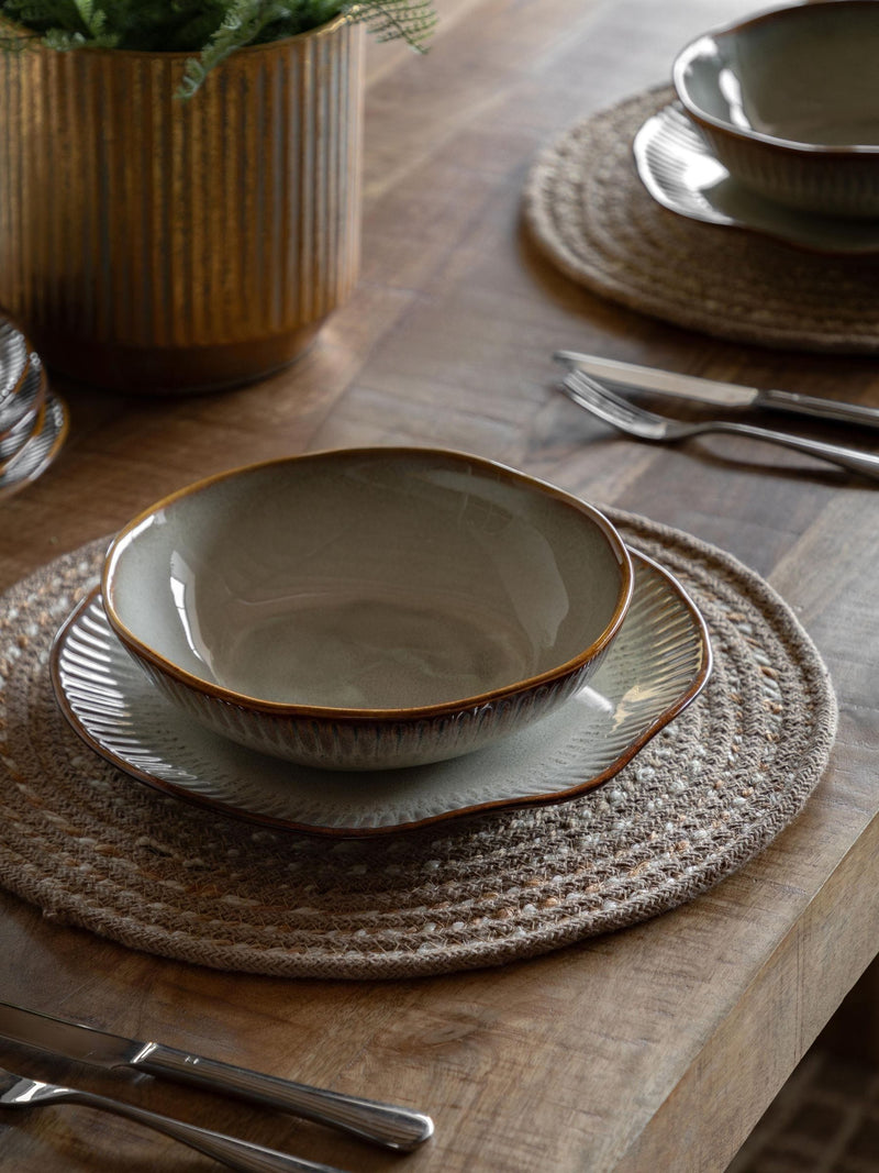 Gallery Home stone ridged pasta bowls set of 4, UK version