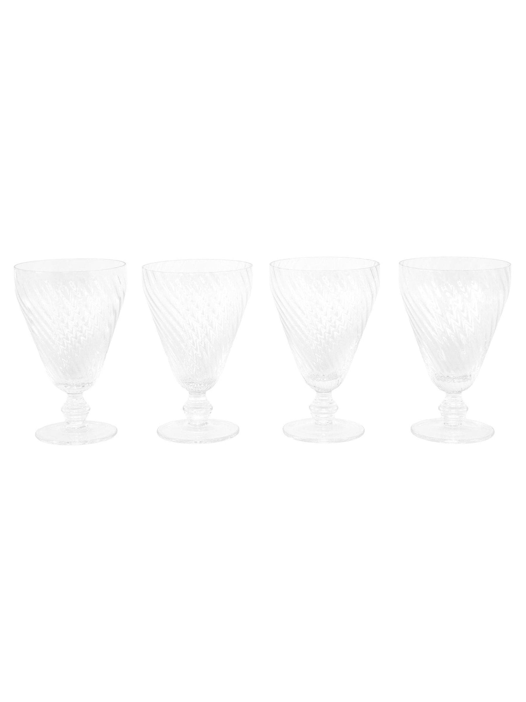 Gallery Home Set of 4 Clear Swirl Wine Glasses
