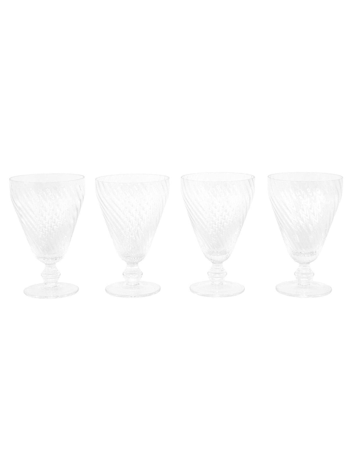 Gallery Home Set of 4 Clear Swirl Wine Glasses