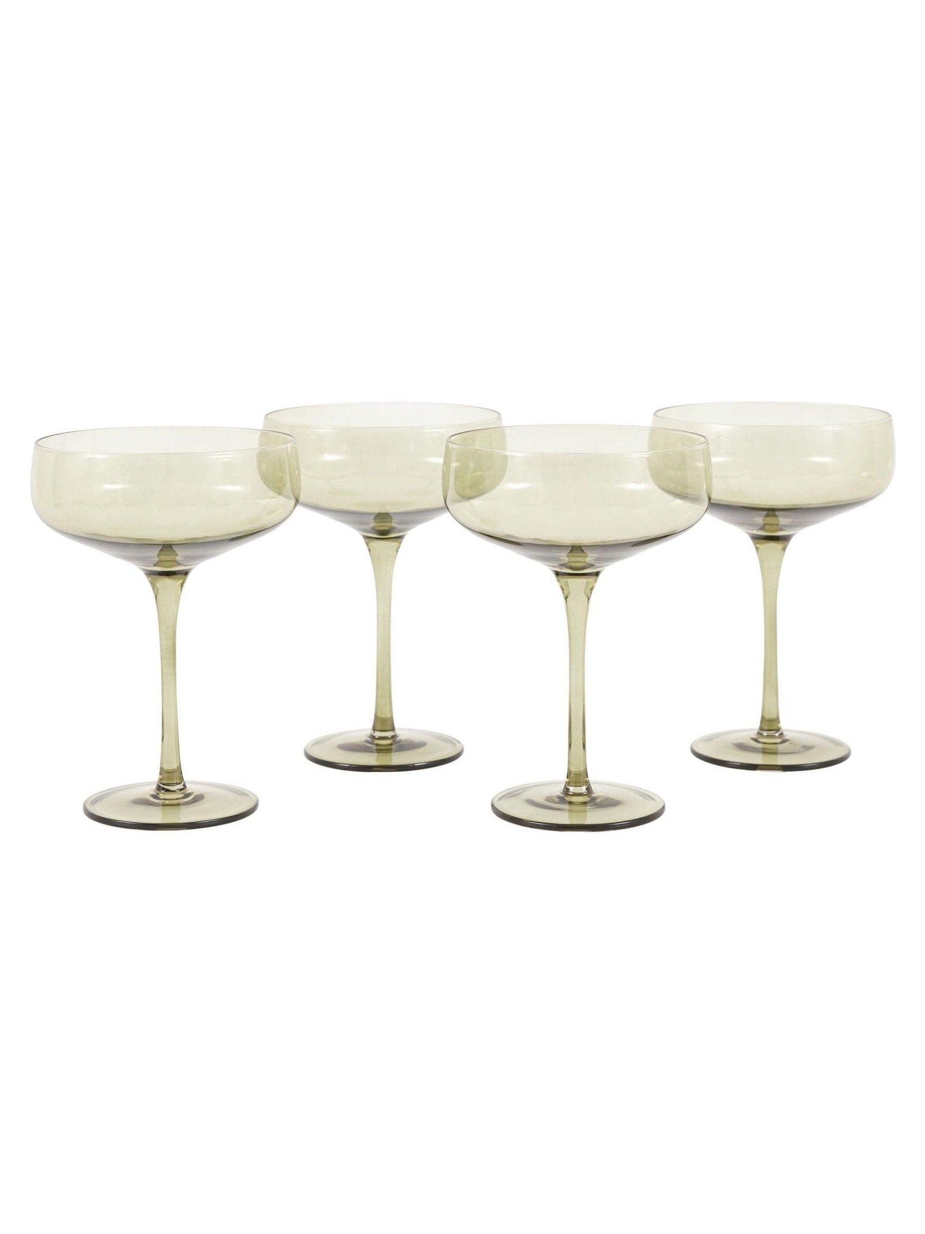 Gallery Home green smokey coupe glasses set of 4, UK version