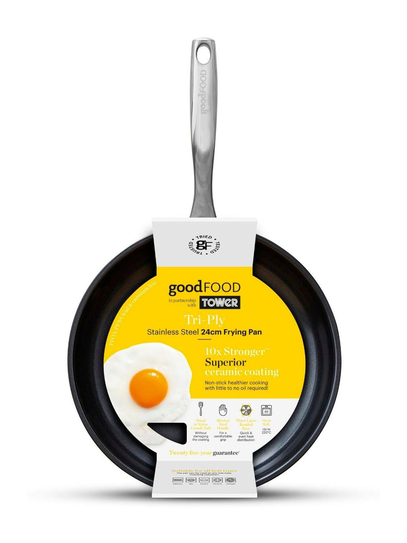 Good Food non-stick tri-ply frying pan 24cm, UK version