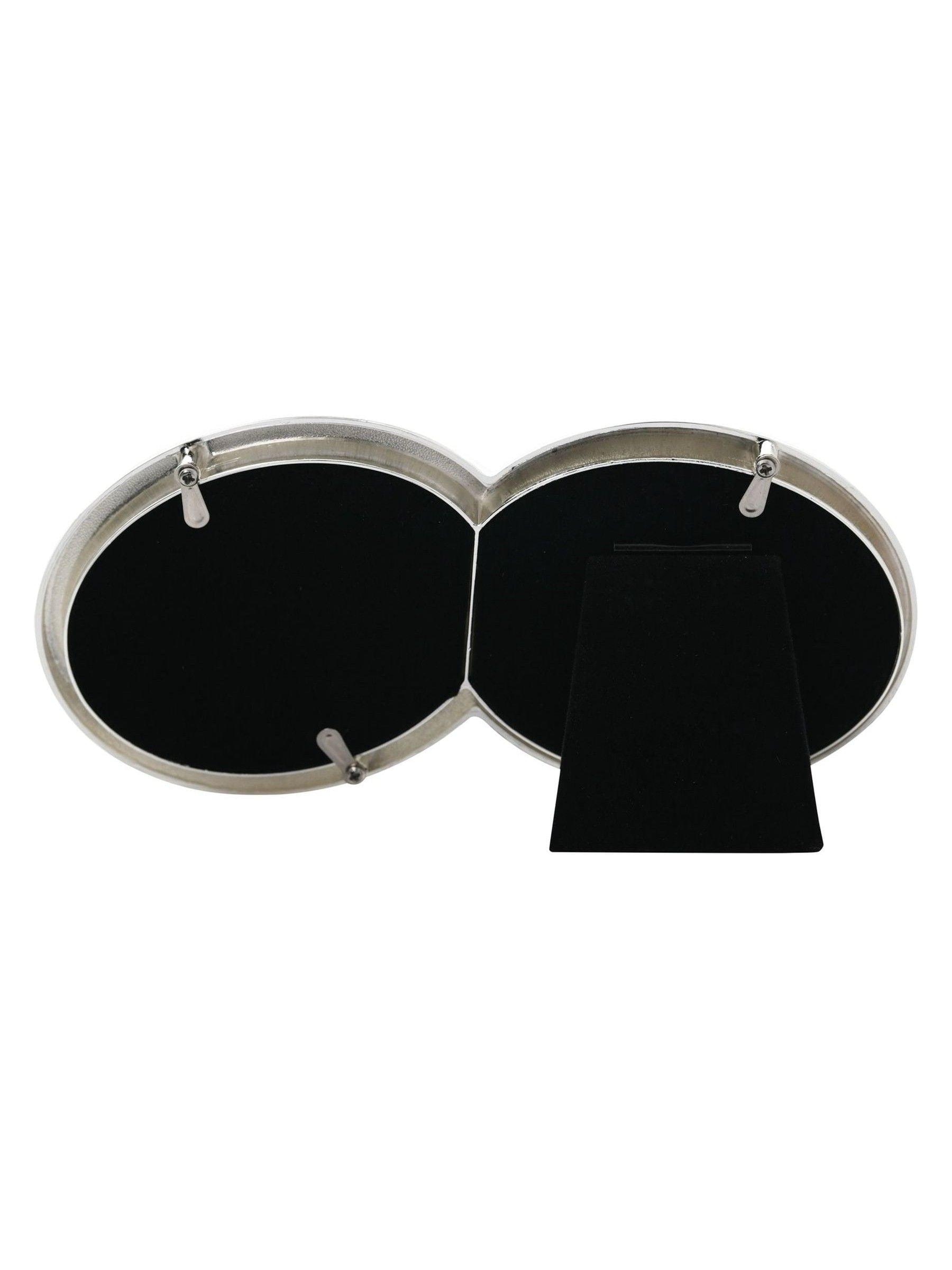 Amore silverplated crystal double rings photo frame for two photos - British product