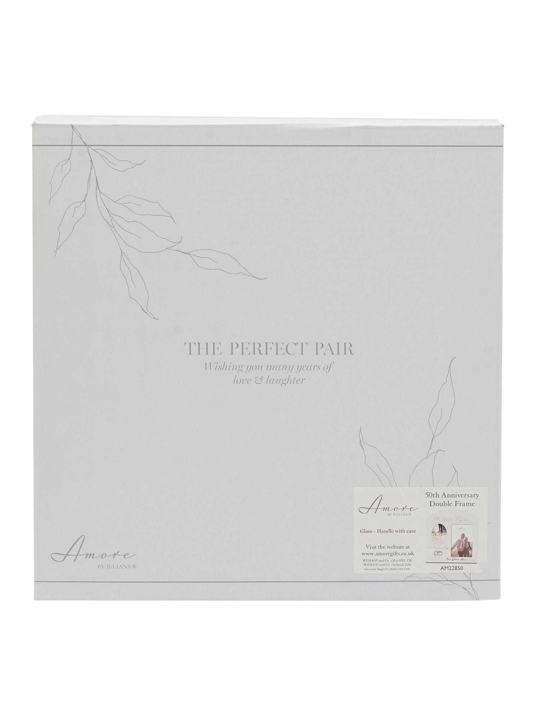 Widdop Grey Amore Arched 50th Anniversary Double Photo Frame (British brand)