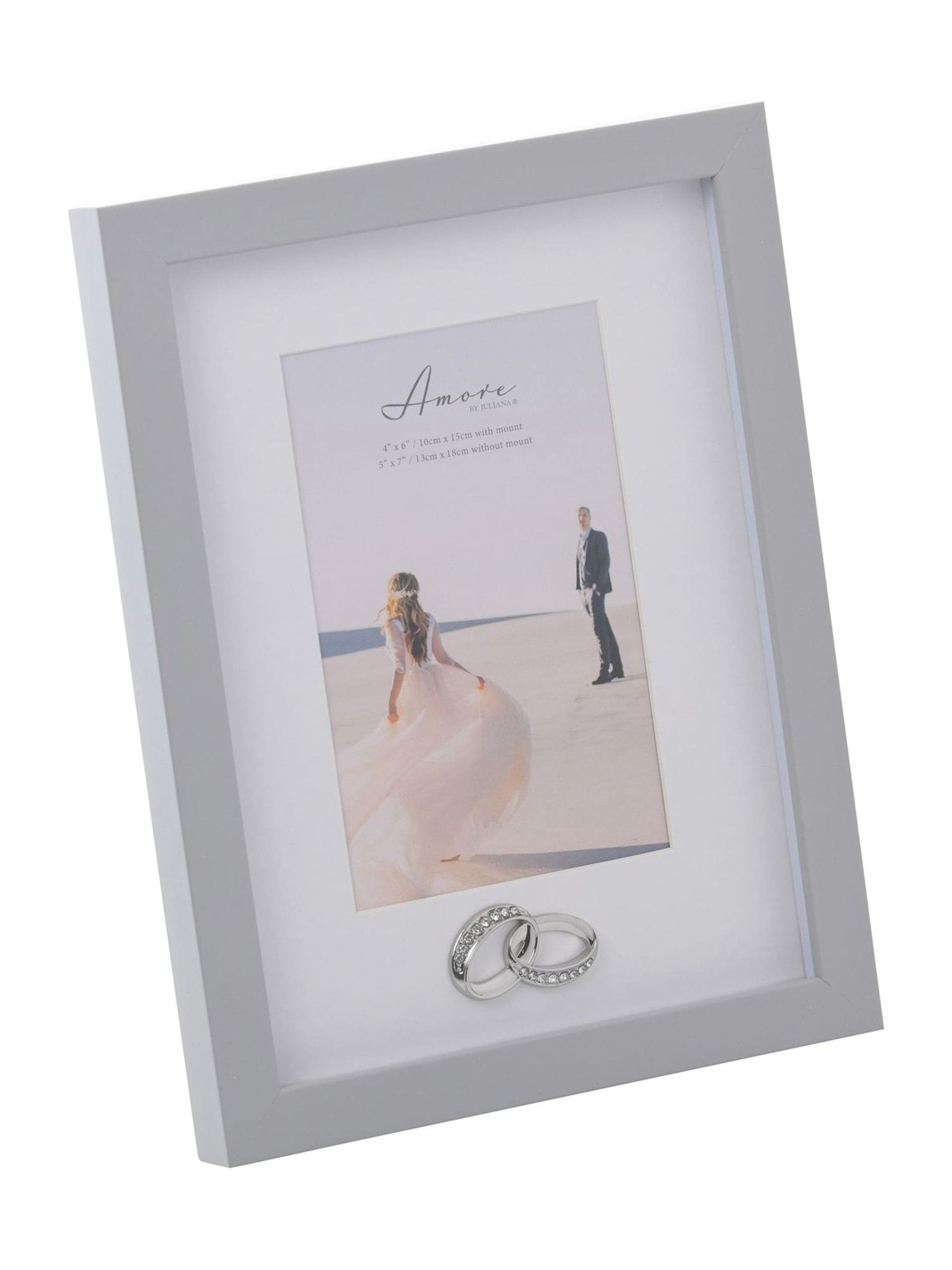 Widdop Grey Amore Photo Frame with Rings Icon 4 x 6