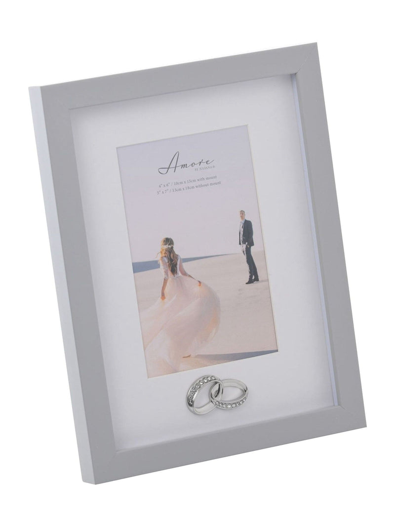 Widdop Grey Amore Photo Frame with Rings Icon 4 x 6