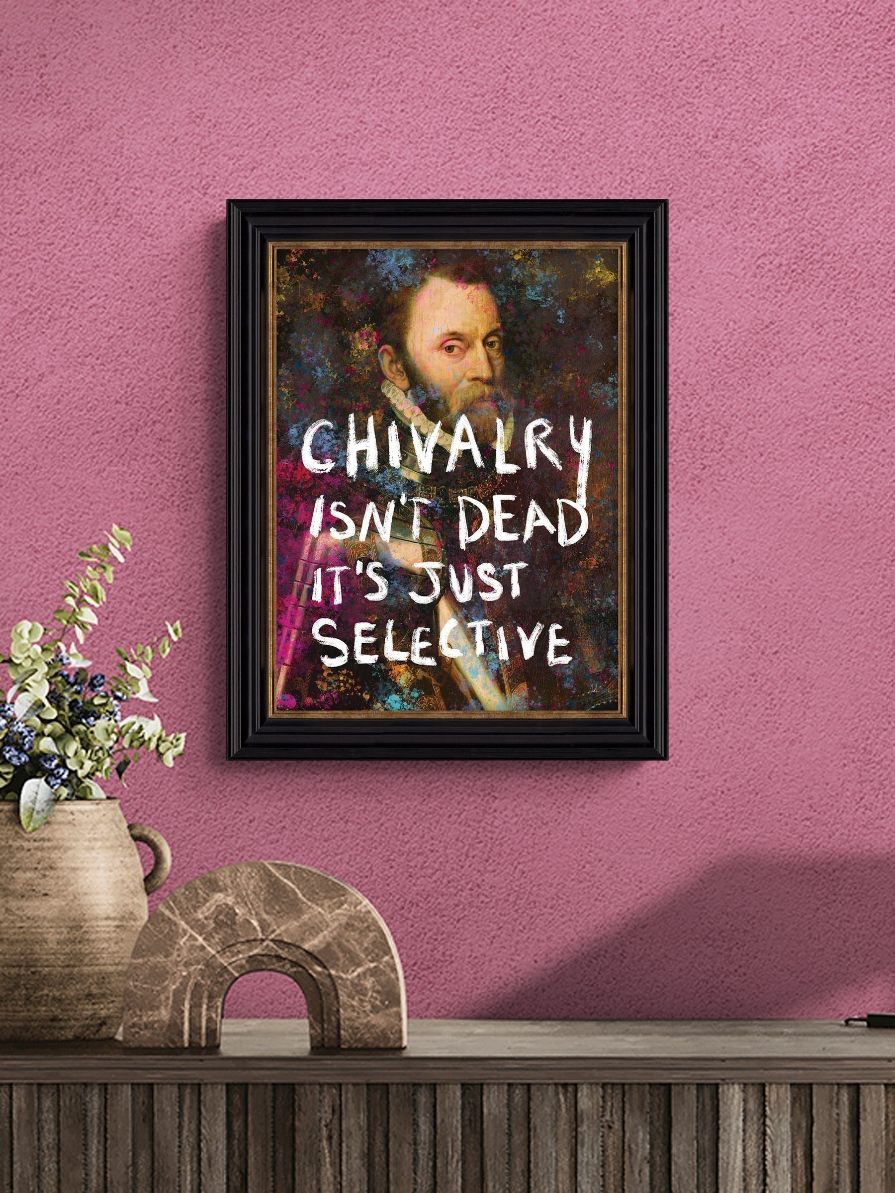 Artko Black Chivalry Is not Dead By Sarah Adams Framed Art