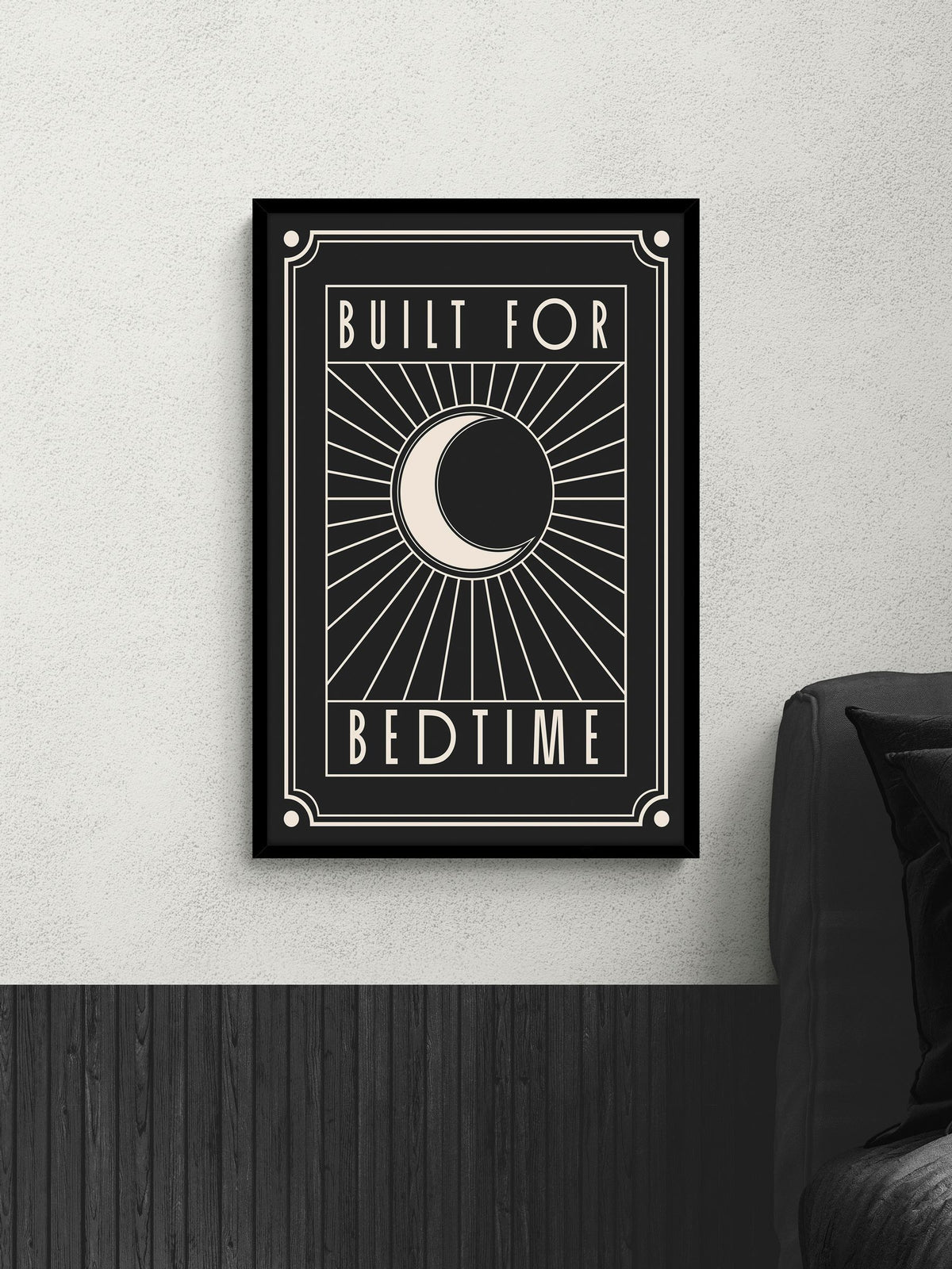 Artko black built for bedtime framed art 62x42cm - British product
