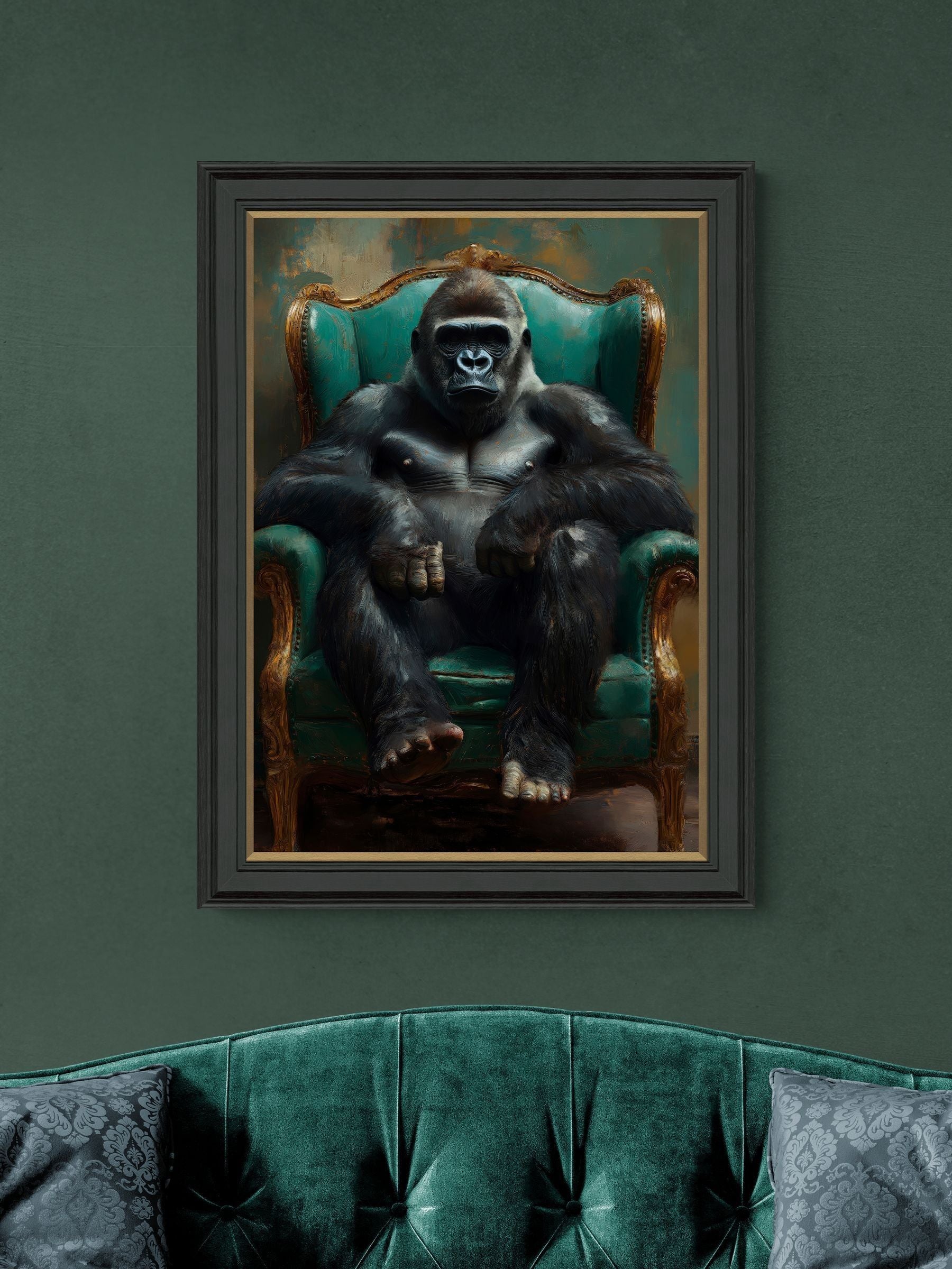 Artko Black Gorilla Grandeur framed art 79x59cm - British product
