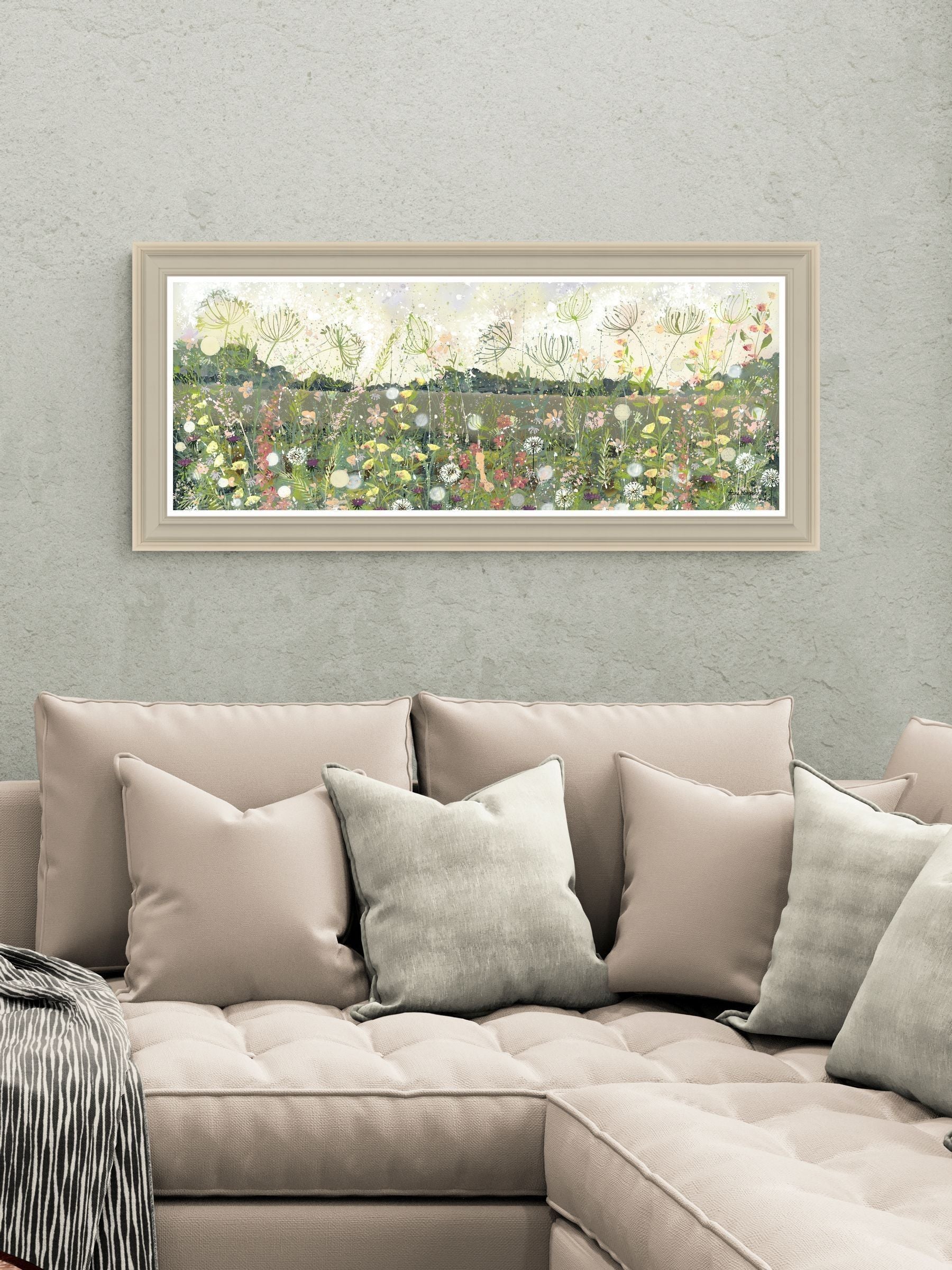 Artko Taupe Wildflower Meadow By Jane Morgan Framed Art