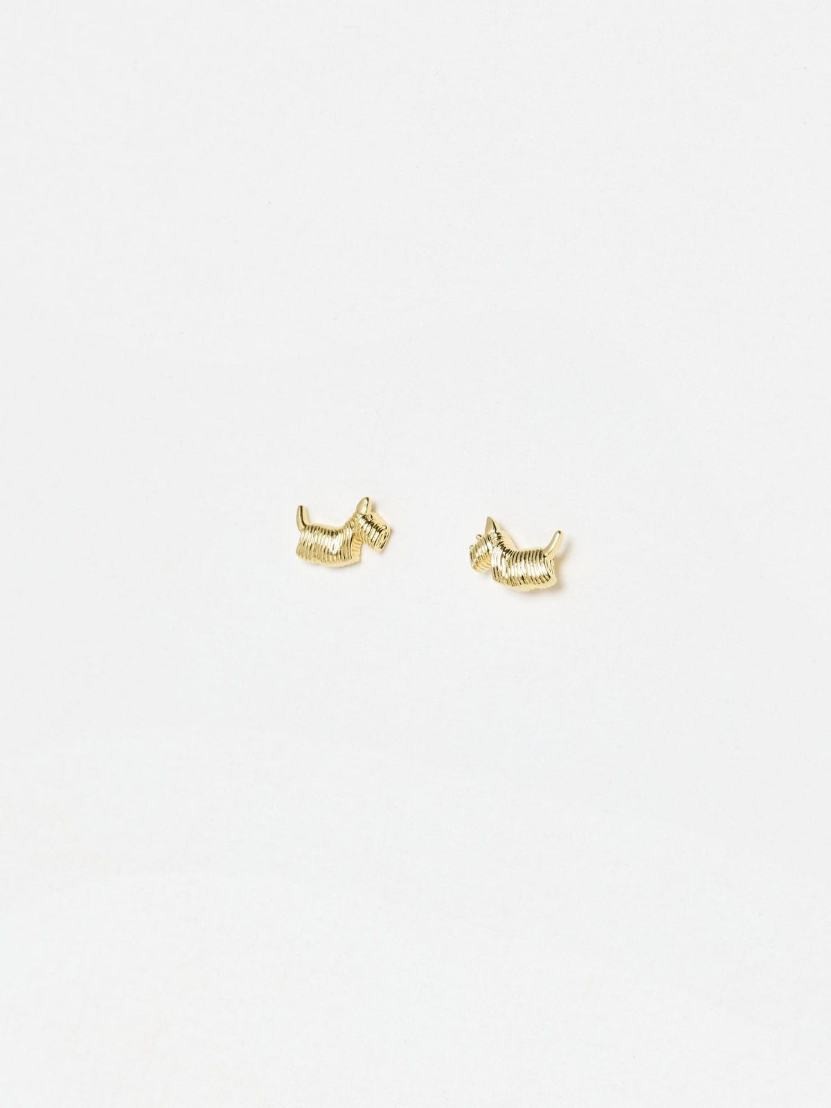 Oliver Bonas Gold Hamish Scottie Dog Gold Plated Stud Earrings