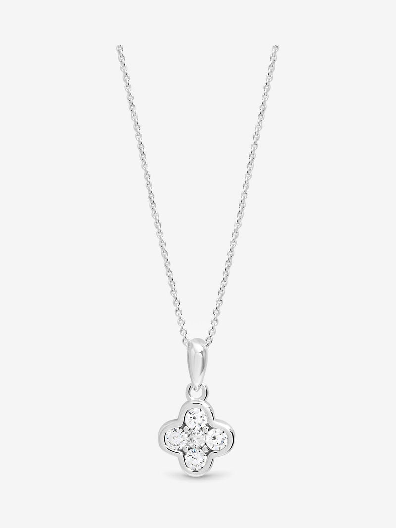 Simply Silver Silver Tone Sterling 925 Cubic Zirconia Clover Pendant